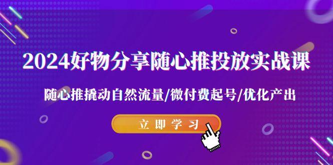 2024好物分享-随心推投放实战课 随心推撬动自然流量/微付费起号/优化产出-鼎铸网
