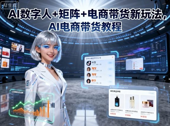 42b8a64780f93879fcbae22e5674b464.jpeg AI数字人+矩阵+电商带货新玩法,AI电商带货教程