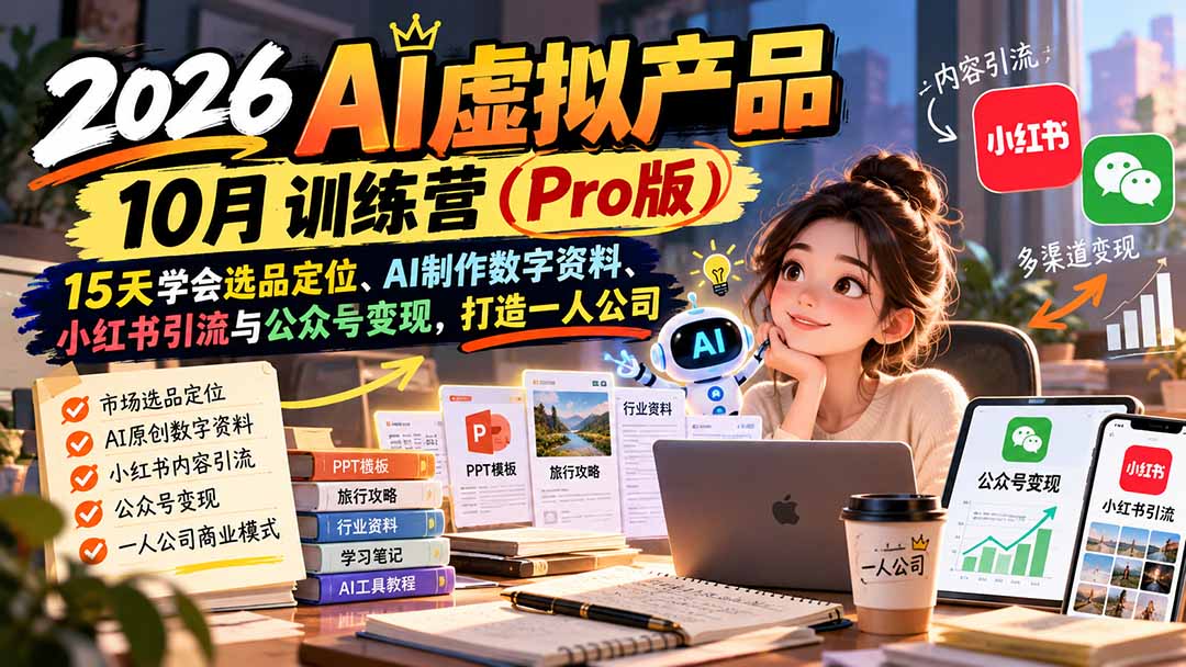 2026AI虚拟产品10月训练营(Pro版-鼎铸网
