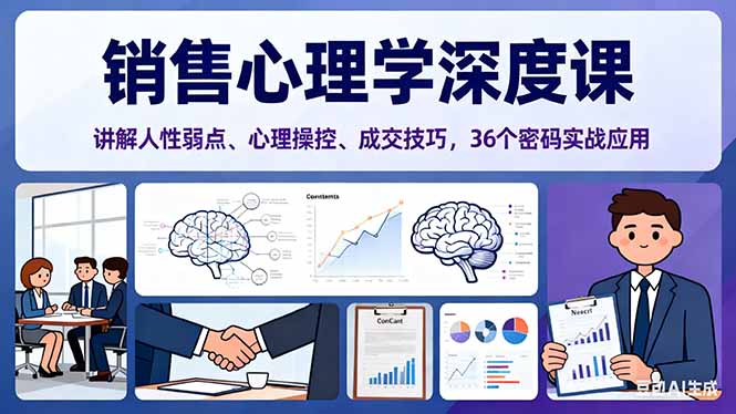 43792414393a3f1036f46931fcc4f895.jpeg 销售心理学深度课,讲解人性弱点、心理操控、成交技巧,36个密码实战应用