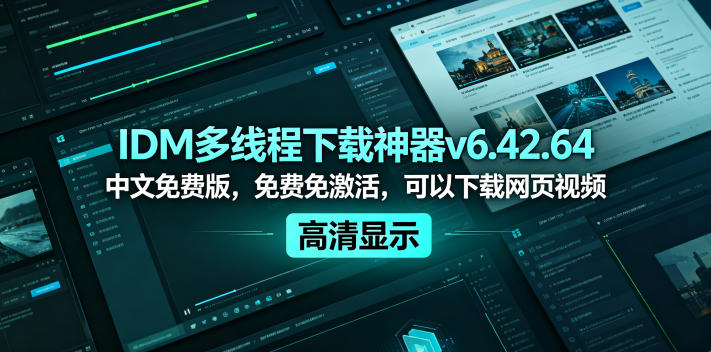 IDM多线程下载神器v6.42.64中文免费版,免费免激活,可以下载网页视频(例如飞书文档内的视频)-鼎铸网