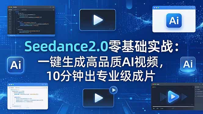 Seedance2.0零基础实战:一键生成高品质AI视频,10分钟出专业级成片-鼎铸网