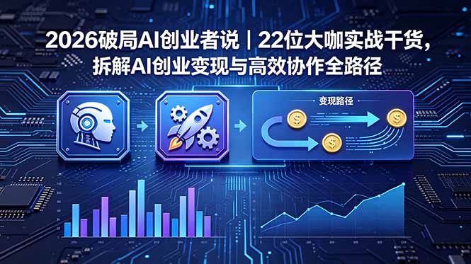 2026 破局 AI 创业者说|22 位大咖实战干货,拆解 AI 创业变现与高效协作全路径-鼎铸网