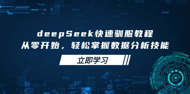 deepSeek快速驯服教程，从零开始，轻松掌握数据分析技能-鼎铸网