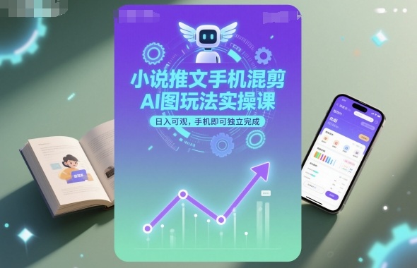 448538f4bc6f47a4e1e054c13fcf72b8.jpeg 小说推文手机混剪AI图玩法实操课,日入可观,手机即可独立完成