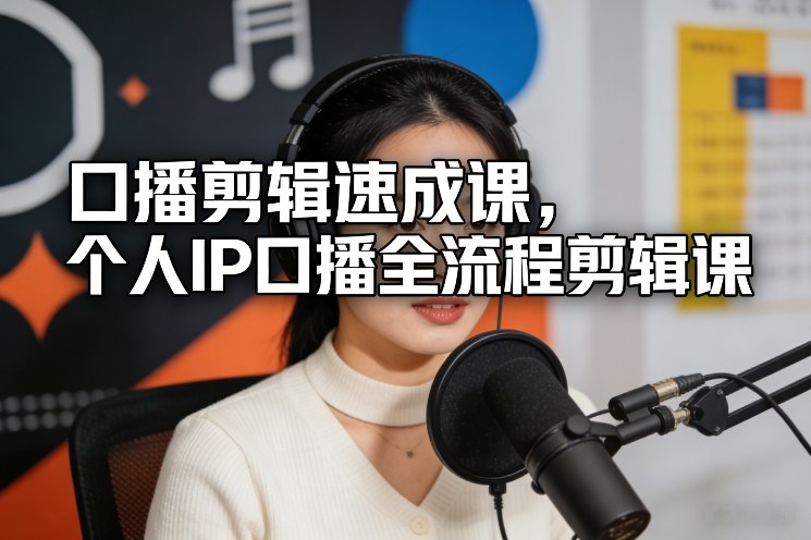 口播剪辑速成课,个人IP口播全流程剪辑课-鼎铸网