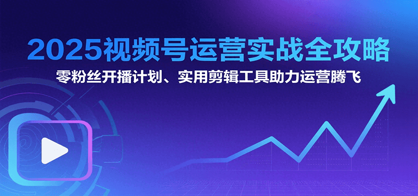 2025视频号运营实战全攻略：零粉丝开播计划、起号到到变现思维逻辑方法-鼎铸网