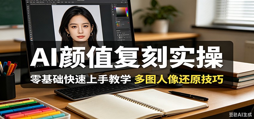 AI颜值复刻实操，零基础快速上手教学，多图人像还原技巧-鼎铸网