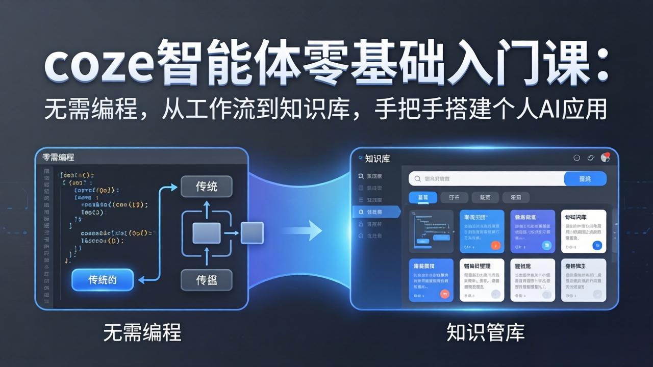 coze智能体零基础入门课：无需编程，从工作流到知识库，手把手搭建个人AI应用-鼎铸网