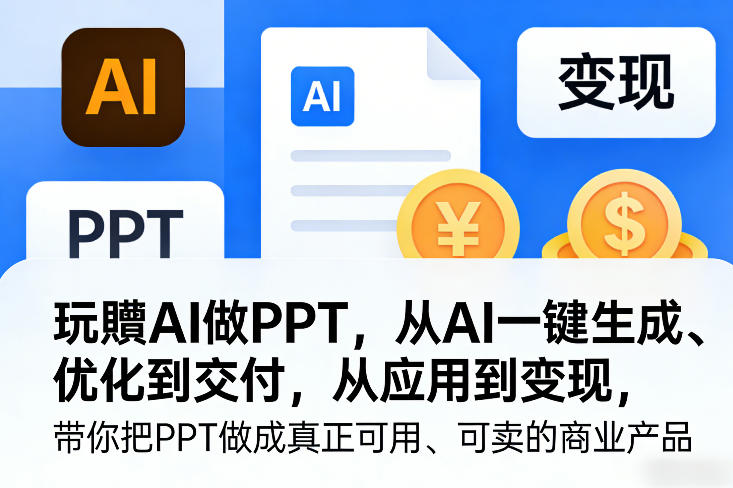 458e177d3361fa431f050d6d99ea0236.jpeg 玩賺AI做PPT,从AI一键生成、优化到交付,从应用到变现,带你把PPT做成真正可用、可卖的商业产品(更新0421)