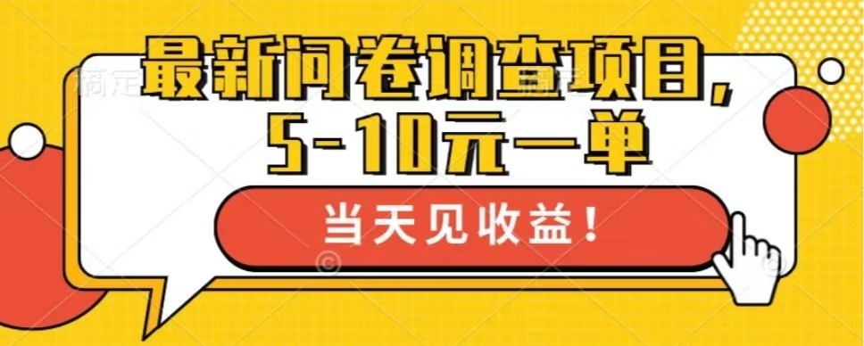 最新问卷调查项目，单日零撸100＋-鼎铸网
