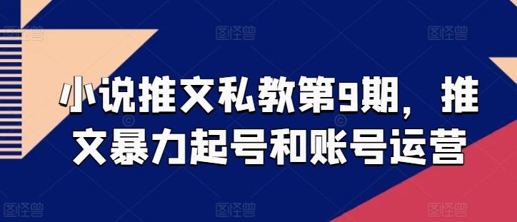 小说推文私教第9期，推文暴力起号和账号运营-鼎铸网