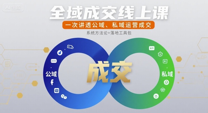 全域成交线上课，一次讲透公域、私域运营成交-鼎铸网