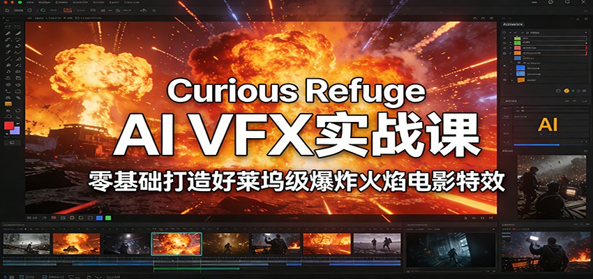 Curious Refuge AI VFX实战课，零基础打造好莱坞级爆炸火焰电影特效-鼎铸网
