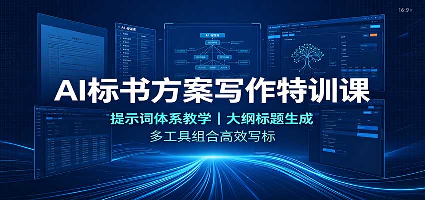 AI标书方案写作特训课：提示词体系教学，大纲标题生成，多工具组合高效写标-鼎铸网