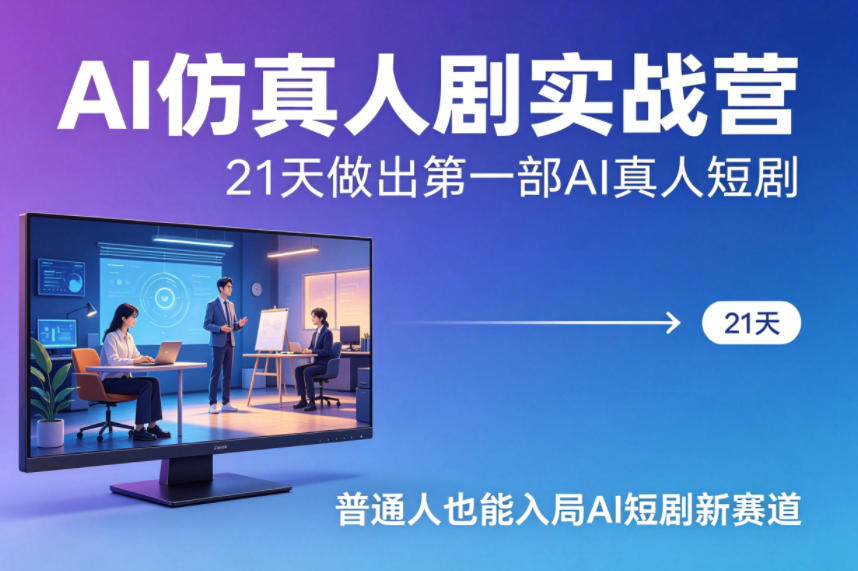 475e1bf2e87ecdc71122c4395199fbd5.jpeg AI仿真人剧实战营,21天做出第一部AI真人短剧,普通人也能入局AI短剧新赛道(更新)