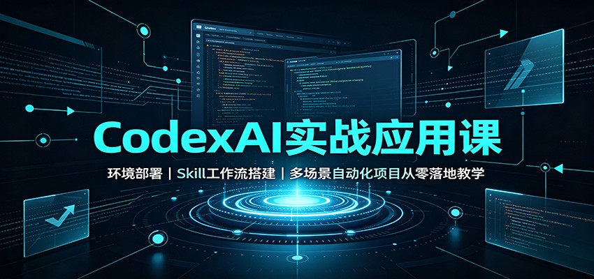 CodexAI实战应用课：环境部署Skill工作流搭建，多场景自动化项目从零落地教学-鼎铸网