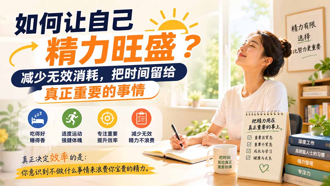 付费文章：如何让自己精力旺盛？减少无效消耗，把时间留给真正重要的事情-鼎铸网