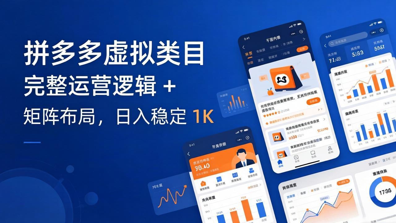 4998c4c9783bb82e0d28c128b1f8af25.jpeg 拼多多虚拟类目干货:完整运营逻辑 + 矩阵布局,日入稳定 1K