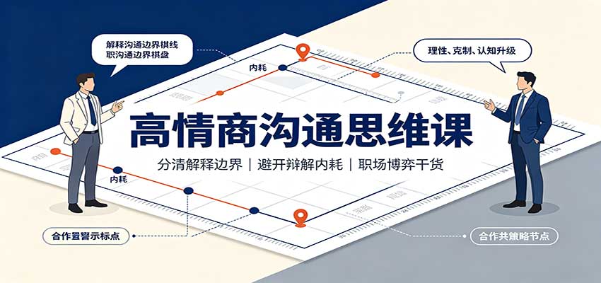 高情商沟通思维课：分清解释边界，避开辩解内耗，职场博弈干货-鼎铸网