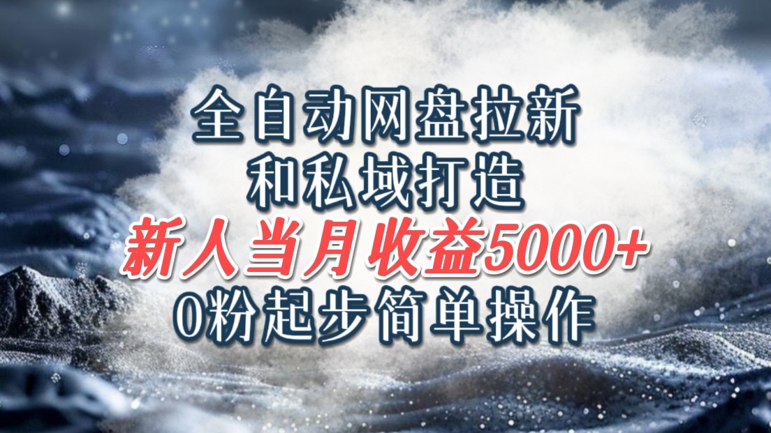 全自动网盘拉新和私域打造,0粉起步简单操作,新人入门当月收益5000以上-鼎铸网