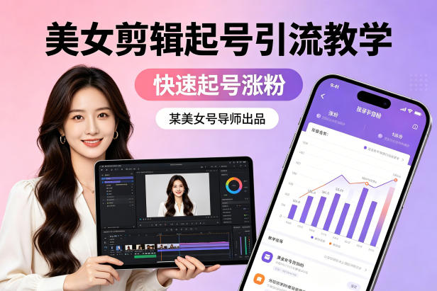某美女号导师出品：美女剪辑起号引流教学，快速起号涨粉-鼎铸网