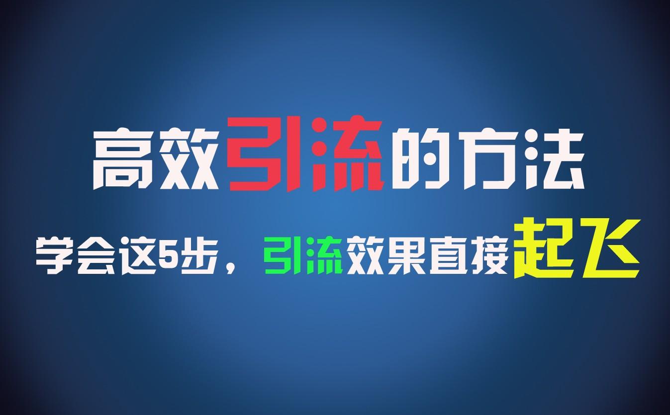 高效引流的方法，可以帮助你日引300+创业粉，一年轻松收入30万，比打工强太多！-鼎铸网