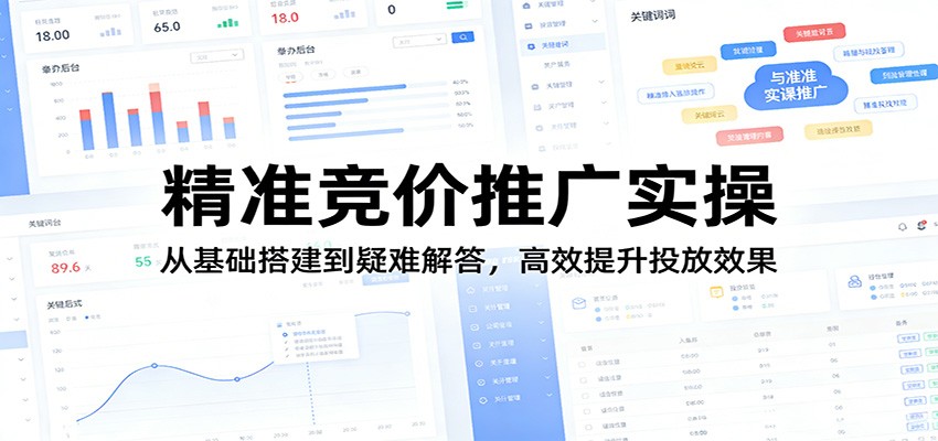 精准竞价推广实操:从基础搭建到疑难解答,高效提升投放效果-鼎铸网
