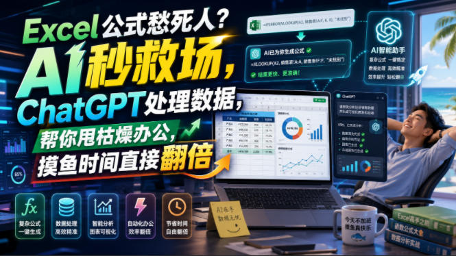 Excel公式愁死人？AI秒救场，ChatGPT处理数据，帮你甩枯燥办公，摸鱼时间直接翻倍【原创双语字幕】-鼎铸网