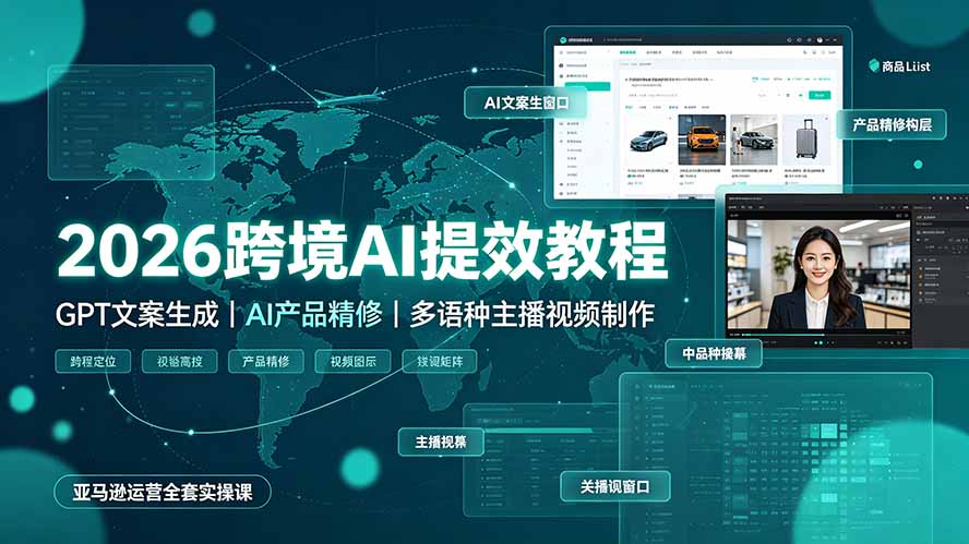 4a9b833a0a93758331f8418371d4a08a.jpeg 2026跨境AI提效教程·GPT文案生成|AI产品精修|多语种主播视频制作,亚马逊运营全套实操课