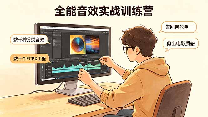 4b521f0d6b686a2c5c160da3bd6f4e09.jpeg 全能音效实战训练营:数千种分类音效+数十个FCPX工程,告别音效单一,剪出电影质感