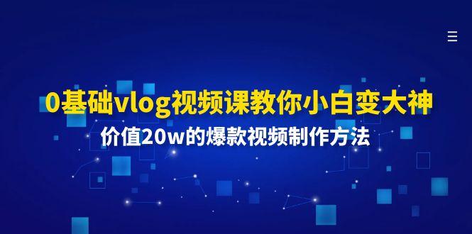 0基础vlog视频课教你小白变大神:价值20w的爆款视频制作方法-鼎铸网