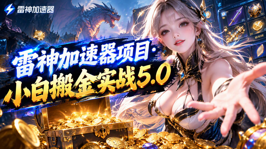 雷神加速器项目·小白搬金实战5.0，抖音W播100-150r，小白入局一天也能几十r-鼎铸网