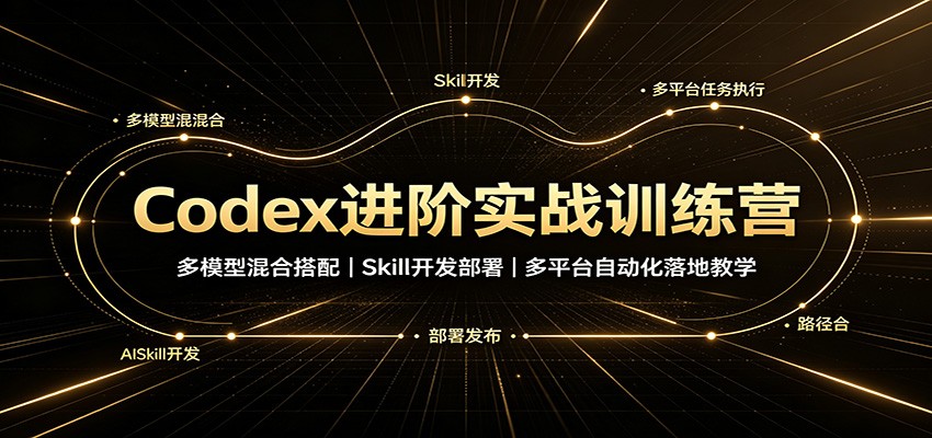 Codex进阶实战训练营：多模型混合搭配，Skill开发部署，多平台自动化落地教学-鼎铸网