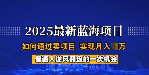 4d0531e2233021497a6d7d5d5b67f3b7.jpeg 2025蓝海项目,普通人如何通过卖项目,实现月入过W,全过程【揭秘】