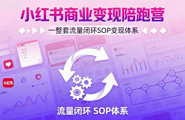 4d3aae0268c365bdd70a1b98d1fbebd4.jpeg 小红书商业变现陪跑营,轻IP矩阵 私域获客 聚光投流,一整套流量闭环SOP变现体系
