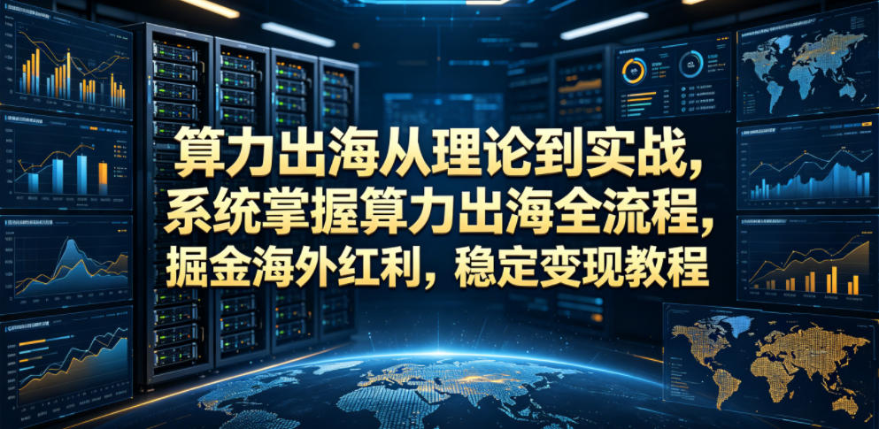 算力出海从理论到实战，系统掌握算力出海全流程，掘金海外红利，稳定变现教程-鼎铸网