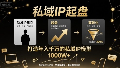 私域IP起盘,私域ip建立、起盘、高转化,打造年入千万的私域ip模型-鼎铸网