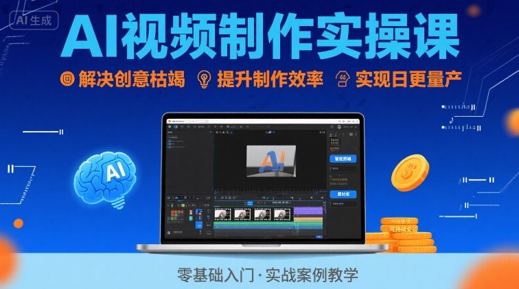 4e64f48ff934e0a08e23a9d0e545d48f.jpeg Ai视频制作实操课,解决创意枯竭、效率低下痛点,实现日更量产可持续变现