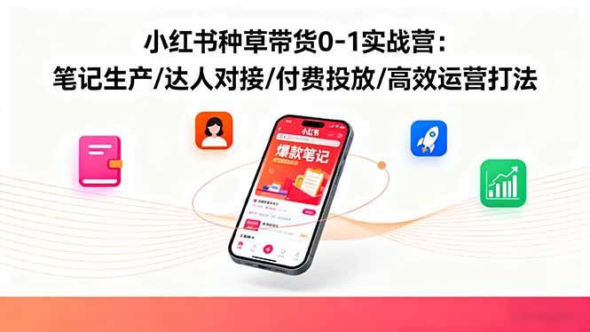 4ee63b73b00231df2a6cf14759247f53.jpeg 小红书种草带货0-1实战营:笔记生产/达人对接/付费投放/高效运营打法