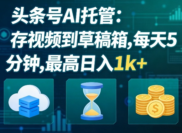 4f99569e86bfe2270ccbcc354f444d89.jpeg 头条号AI托管,我存视频到你草稿箱,每天5分钟,最高日入1k+【揭秘】