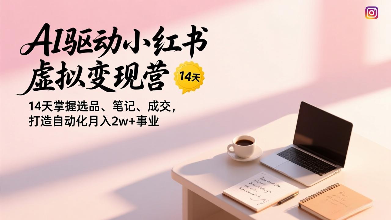 4f9c38c23a947798e31bd8c74dceccf9.jpeg AI驱动小红书虚拟变现营,14天掌握选品、笔记、成交,打造自动化月入2w+事业