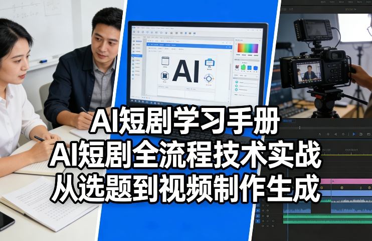 AI短剧学习手册，AI短剧全流程技术实战，从选题到视频制作生成-鼎铸网