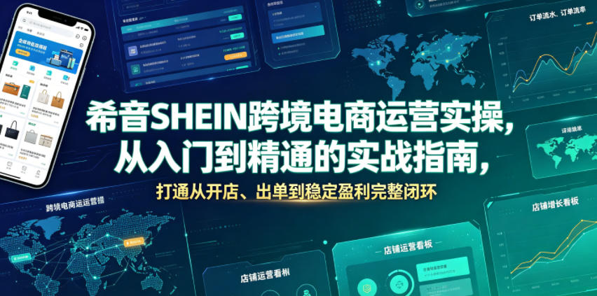 希音SHEIN跨境电商运营实操，从入门到精通的实战指南，打通从开店、出单到稳定盈利完整闭环-鼎铸网