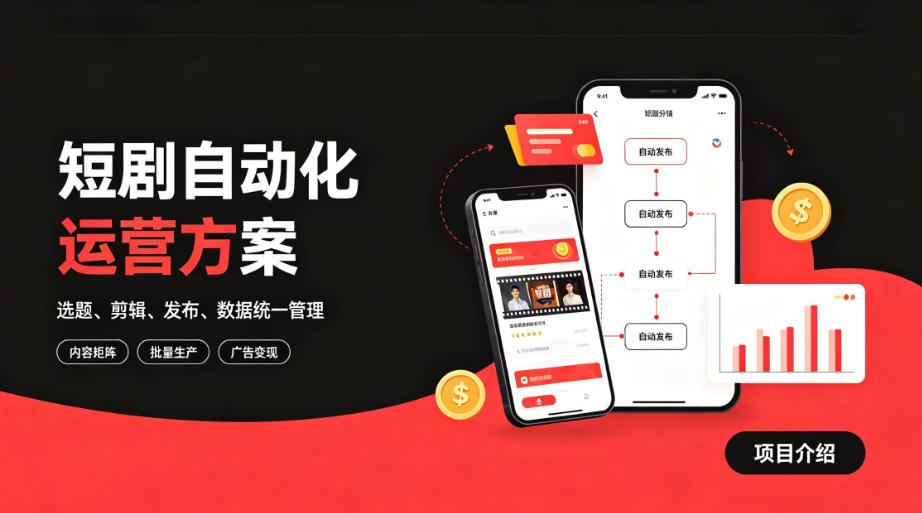 快手全自动短剧矩阵项目|自动化分发,流量持续变现【揭秘】-鼎铸网