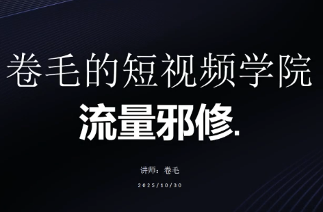 卷毛的短视频学院流量邪修-鼎铸网