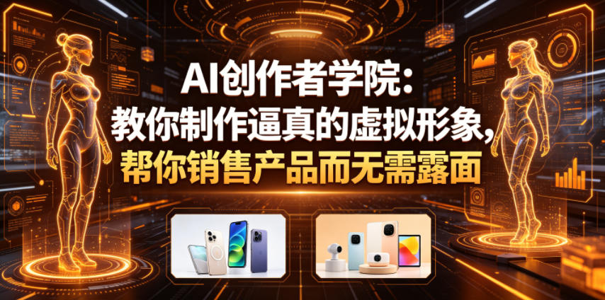 AI创作者学院:教你制作逼真的虚拟形象,帮你销售产品而无需露面【原创双语字幕】-鼎铸网