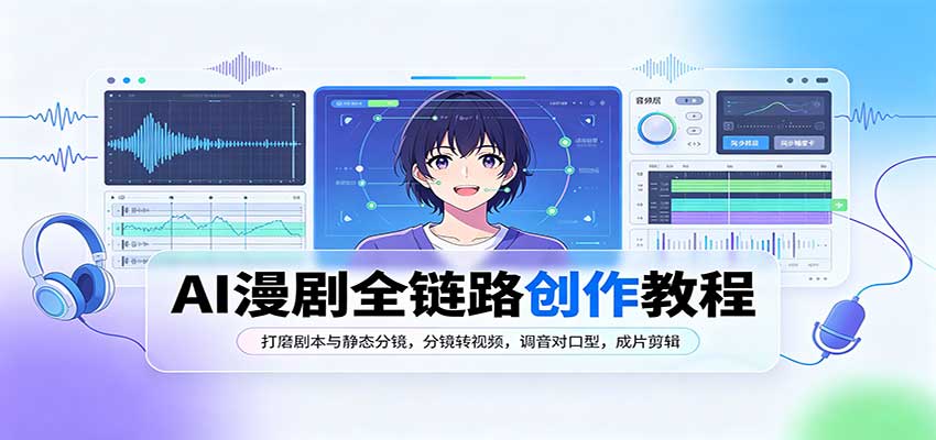 AI漫剧全链路创作教程:打磨剧本与静态分镜,分镜转视频,调音对口型,成片剪辑-鼎铸网