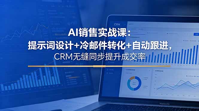 AI销售实战课:提示词设计+冷邮件转化+自动跟进,CRM无缝同步提升成交率-鼎铸网