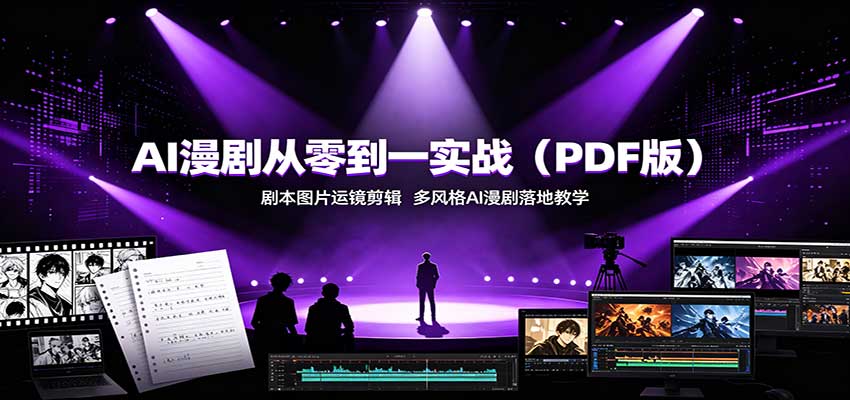 AI漫剧从零到一实战(PDF版)：剧本图片运镜剪辑，多风格AI漫剧落地教学-鼎铸网